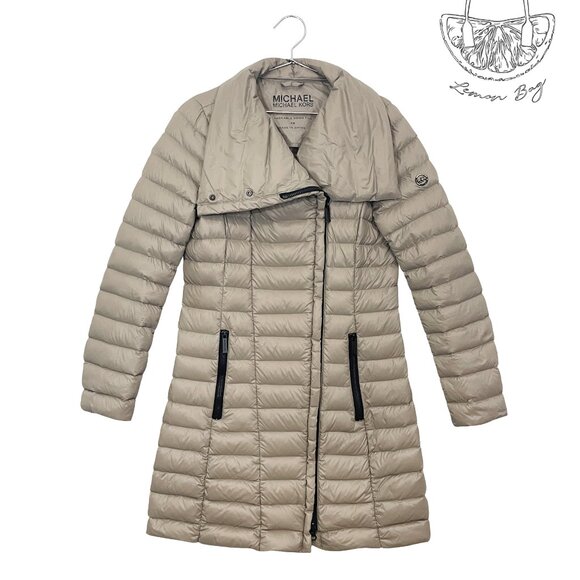 Michael Kors / Packable Down Puffer Coat / Size XS / Color Taupe Brown Gray - Picture 3 of 5